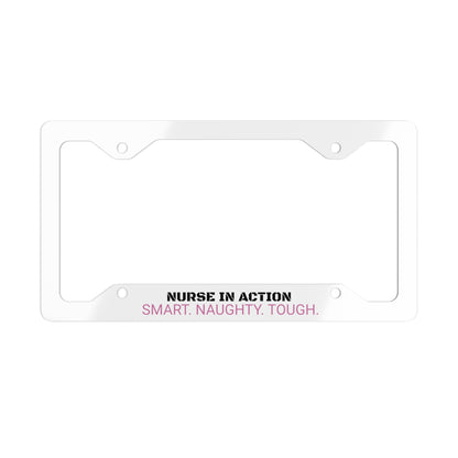 Nurse In Action_Metal License Plate Frame