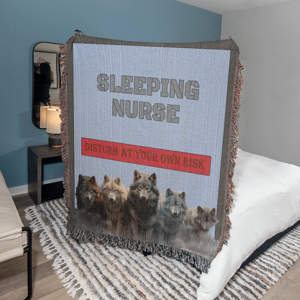 Sleeping Nurse Guardians Woven Throw